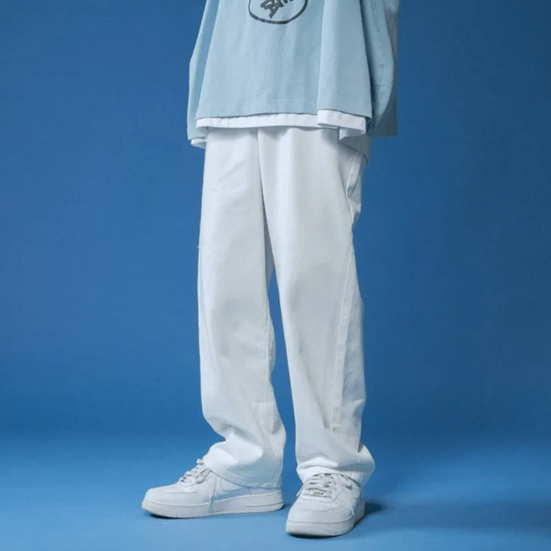 White Jeans Men Loose Denim Trousers Neutral straight pants pour hommes Wide Jeans Streetwear Casual Man Women Pants Bagy jeans