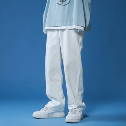 White Jeans Men Loose Denim Trousers Neutral straight pants pour hommes Wide Jeans Streetwear Casual Man Women Pants Bagy jeans