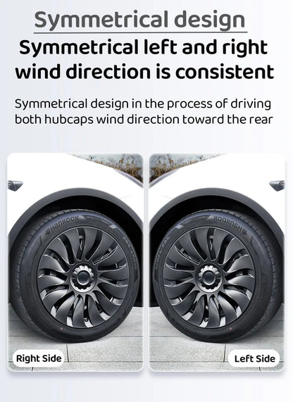 4PCS 19 Inch Hub Cap for Tesla Model Y 2024  Performance Replacement Wheel Hubcap Right&Left Wheel Cap Full Rim Cover Accessorie