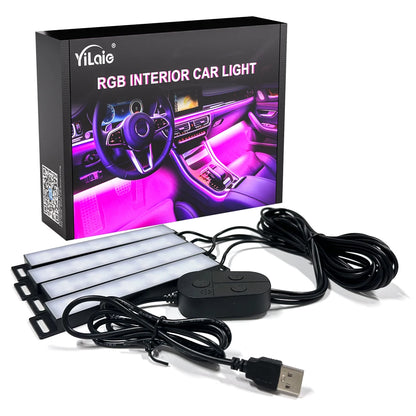 Universal Neon Car Ambient Light RGB LED Foot Strip with APP Control off Road 4x4 SUV Interior Atmosphere Light Auto Decorative