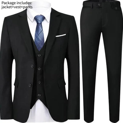 Elegant Men Suit For Wedding 3 Pieces 2 Sets Jackets Vest Pants Blazers Full Fashion Slim Fit Coats 2025 Formal Classic Costume
