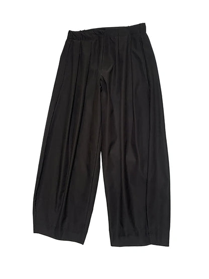 Nerazzurri Spring Autumn Long Baggy Black Pleated Lantern Pants for Men High Waist Elegant Chic Luxury Designer Clothes 2026