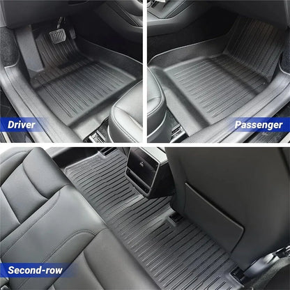 For Tesla Model Y Juniper 2025 2026 Floor Mats with Door Sill Protector LHD RHD All Weather Trunk Mats Foot Liner Backrest Mats