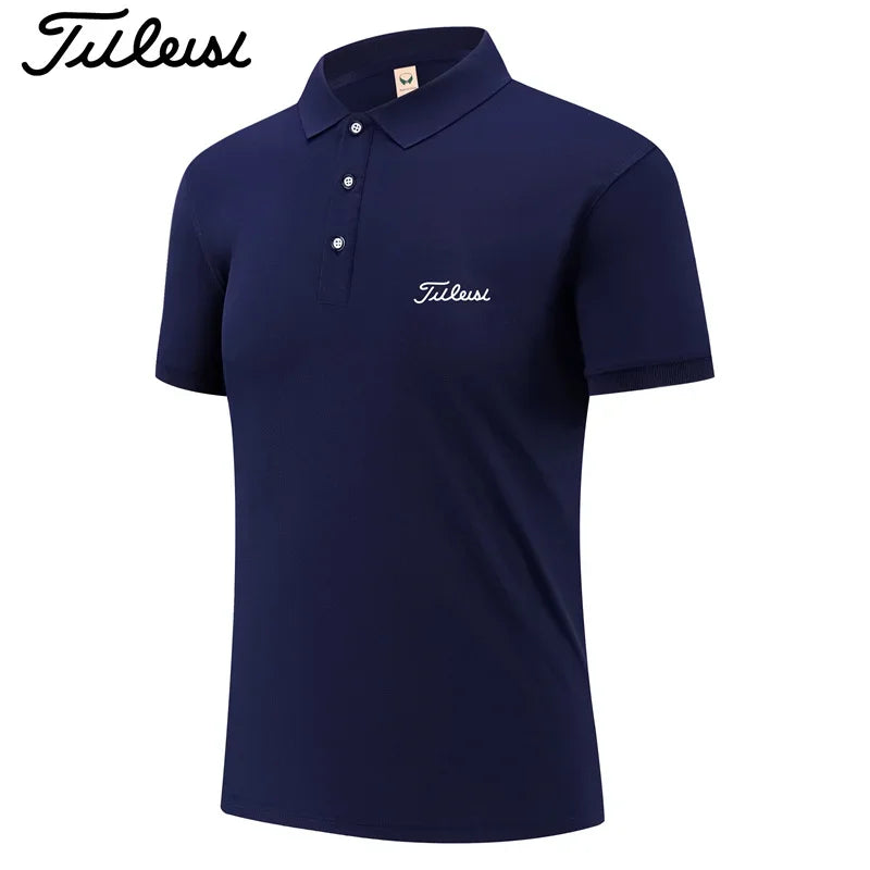 Quick Dry Mens Polo T Shirt Handwritten Script Letter Print Lapel Short Sleeve Solid Sport Daily Wear Tops S-4XL