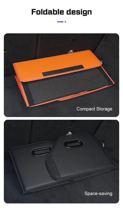 Portable Car Trunk Organizer Box Large Capacity Leather Foldable Storage Box Multifunctional Auto Organizer Bag Car Accessories