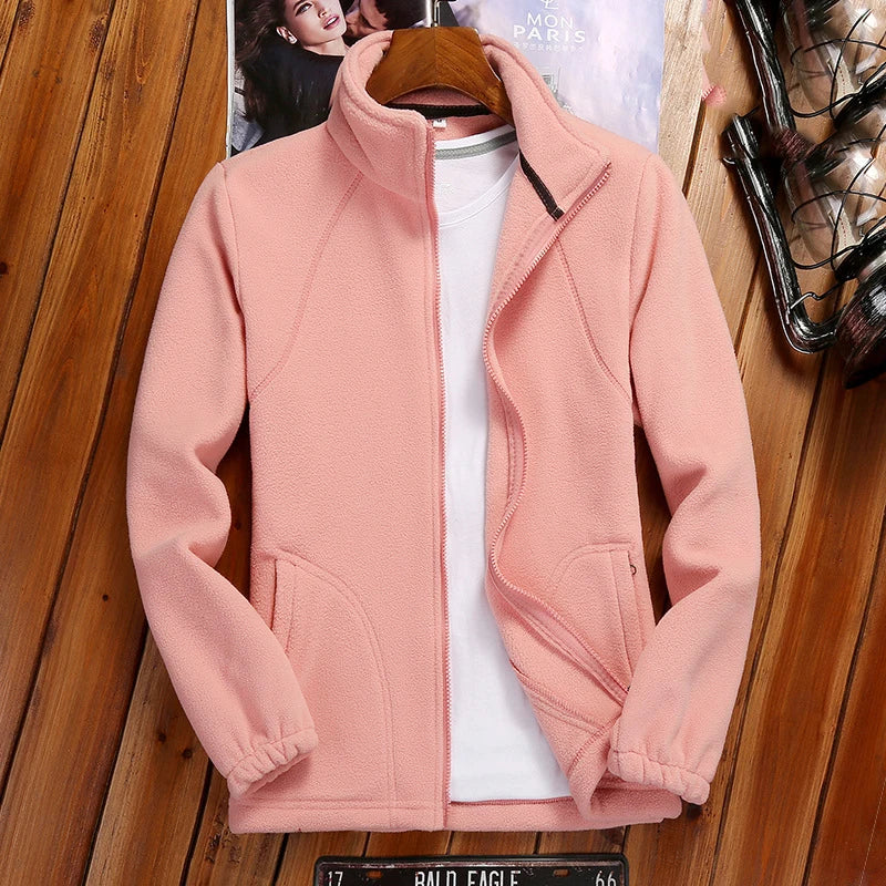 2026 Winter New Women's Zipper Cardigan Sweatershirt Warm Coral Fleece Jacket Ladies Outdoor Running Polar Fleece Coat Clothes
