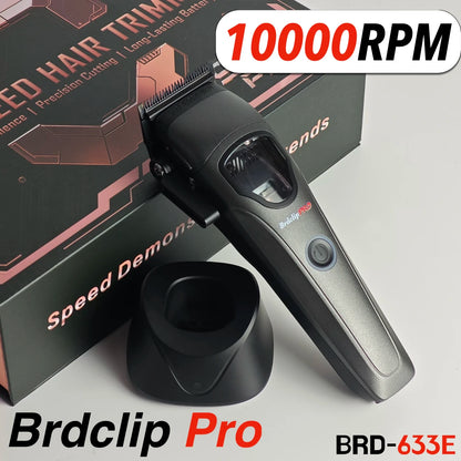 10000RPM BRD 633 Professional Electric Hair Clipper Magnetic Levitation Motor Hair Trimmer for Man with Base DLC Blade Barber