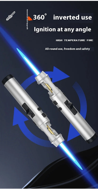 Powerful Metal Gas Lighter Windproof Kitchen Cooking Torch Flame Jet Barbecue Smoking Accessories Cigar Lighters Men's Gift