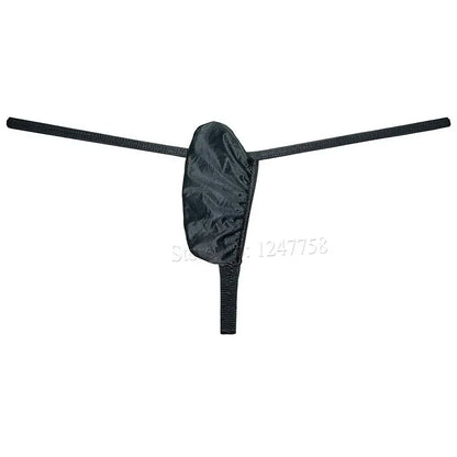 Men Push-out G-string Underwear Thongs and G Strings Low Rise Solid Enhance Pouch Bikini Thong Shiny T-back Lingerie