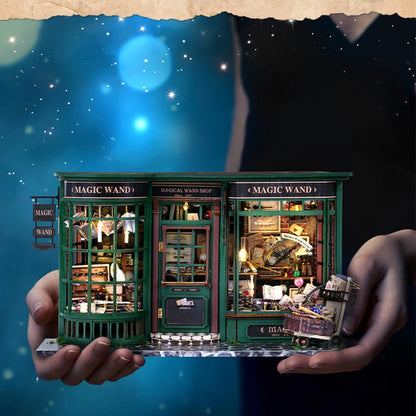 Magical House Wooden Miniature Doll House Magic Shop DIY Dollhouse Kit With Furniture Retro Home Model Toys For Xmas Gifts