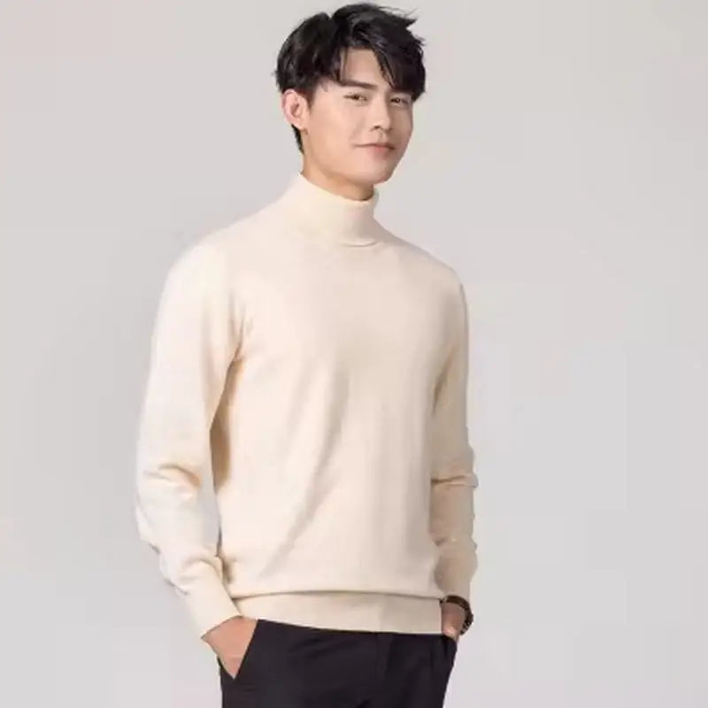 Cashmere Cotton Blend Turtleneck Men Jumper 2025 Autumn Winter Wram Clothes Vetement Homme Pull Homme Hiver Man Pullover Sweater