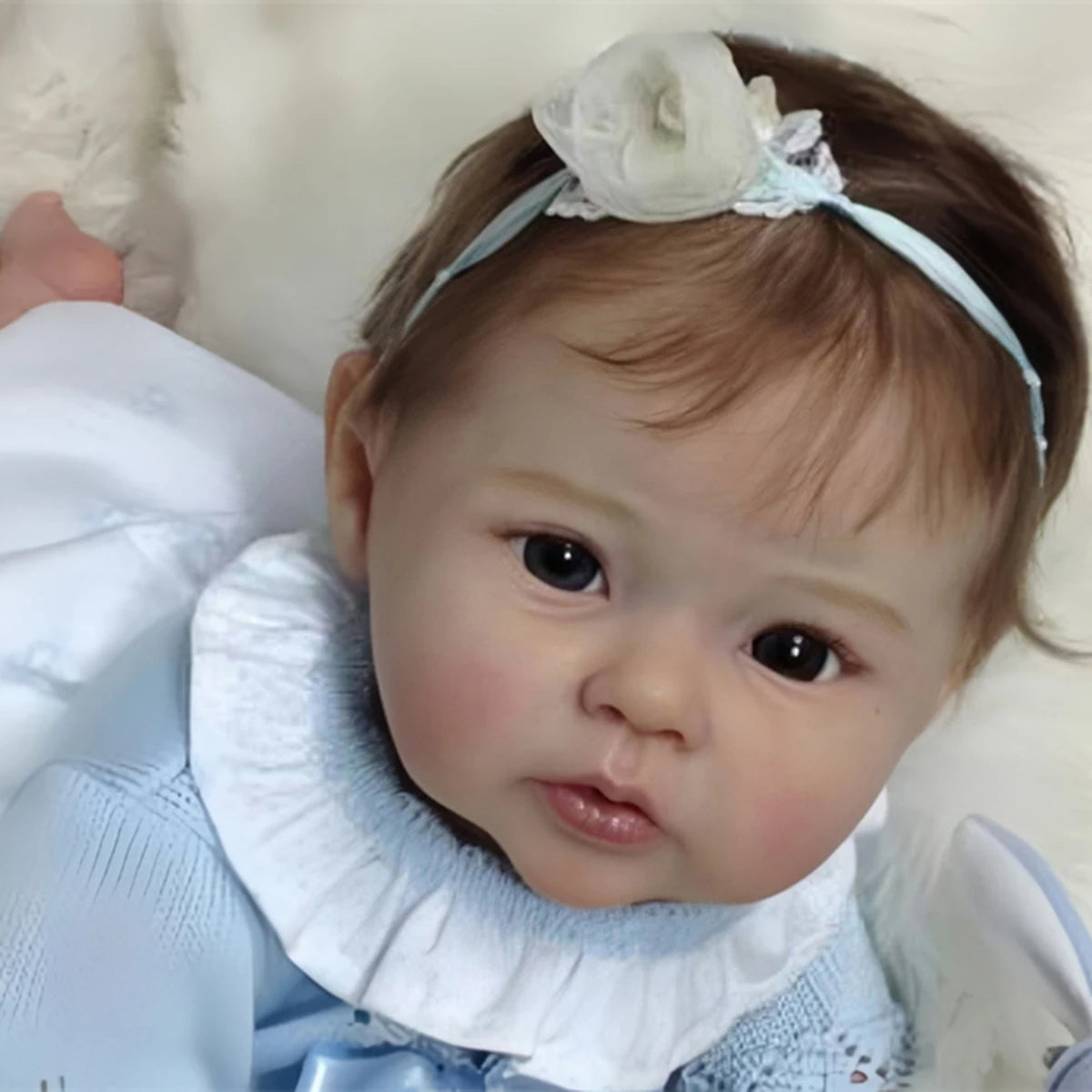 Reborn Realistic Baby Girl Dolls 22 inch Perfectly Cute Soft vinyl Newborn Dolls Open Mouth Real Life Sweet Toddler Doll Soft Cloth Body Reborn Child Doll Toys