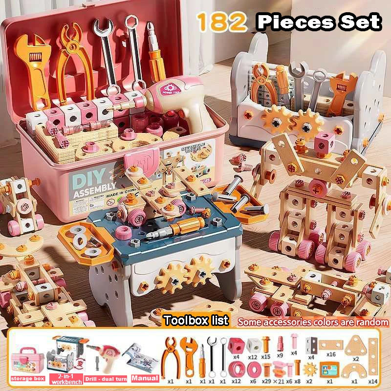 Kids Tool Set DIY Nut Assembly Toy Kit STEM 3D Puzzle Building Tools Repair Tools Montessori Toys Gifts for Boy Girl 2026 New