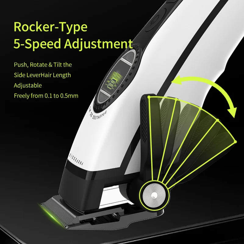 Komei Professional Hair Clipper F1 - Super Motor with External Brushless Trimmer, Men's Electric Shaver KM-1593
