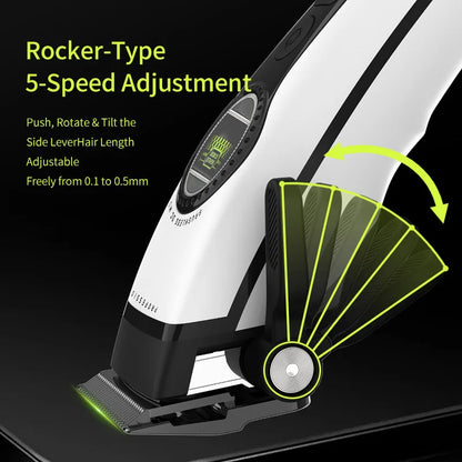 Komei Professional Hair Clipper F1 - Super Motor with External Brushless Trimmer, Men's Electric Shaver KM-1593