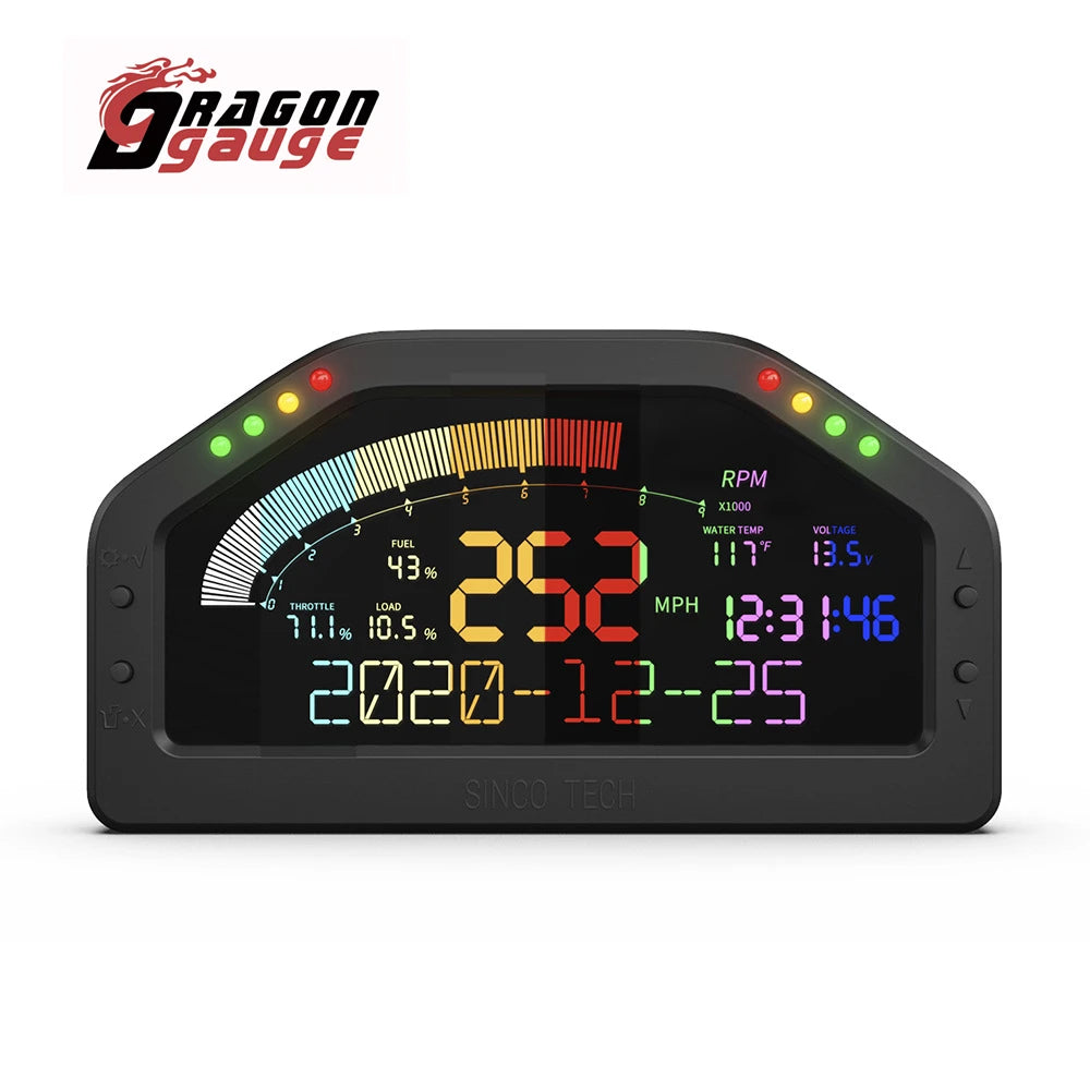 New Multi-Function Race Dash Panels LCD Display Dashboard OBDll Bluetooth Connection 7 Colors Screen Racing Gauge DO921