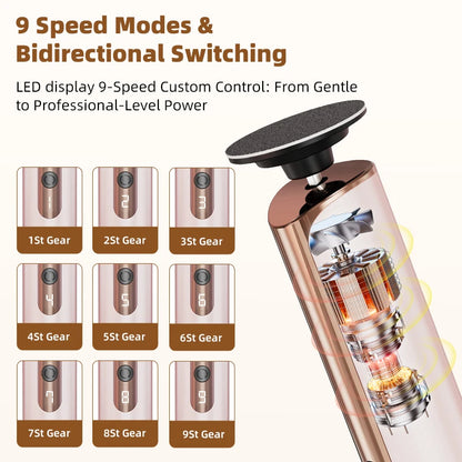 Aluminum Alloy Rechargeable Electric Callus Remover Cordless Foot File Sander for Dead Skin Care Pedicure Tool Home Use