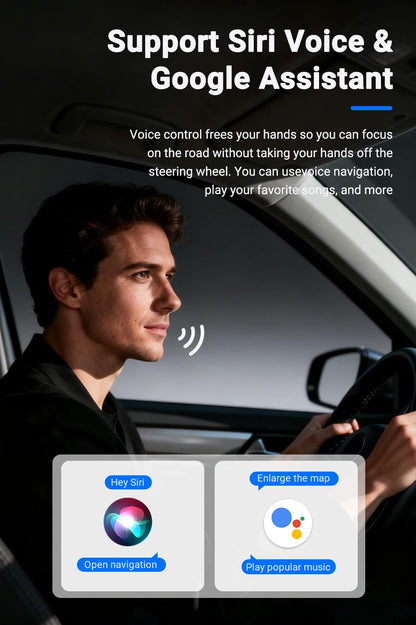 Smart 2in1 CarPlay Android Auto Adapter, Universal Mini Wireless Dongle for Car Entertainment System, Plug and Play Upgrade Wire