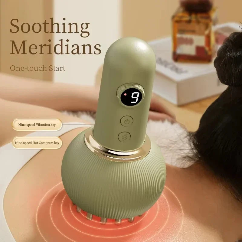 Cordless Electric Cupping Massager Hot Compress Scraping Device Negative Pressure Detox Body Acupoints heating meridian dredgin