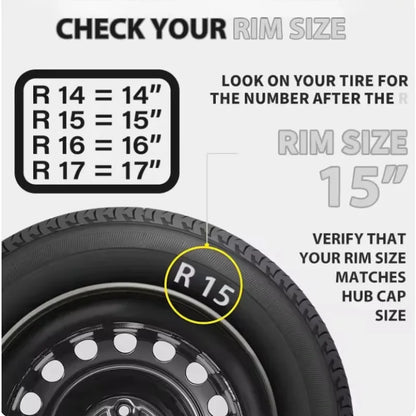R15 Inch  4PCS Car Universal Wheel Cover Hubcap Replacement Hub Caps Wheel Rim Cover Tire Accessories Snap on SUV Truck
