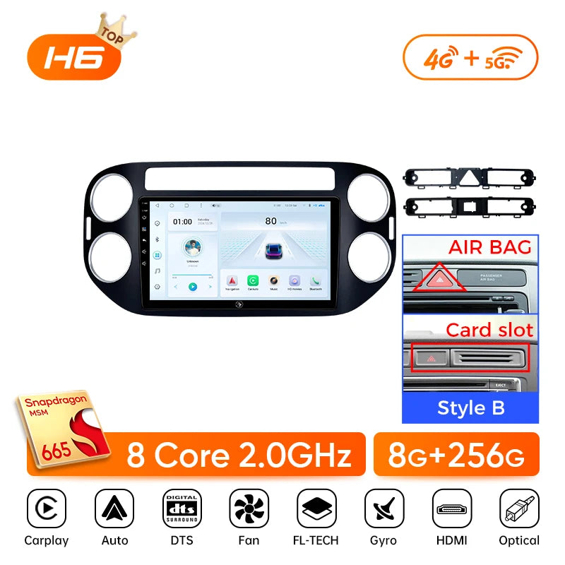 Ainavi Car Radio For Volkswagen VW Tiguan 2006 2010 2016 Golf Plus Wireless Carplay Android Auto Car Stereo Multimedia Player