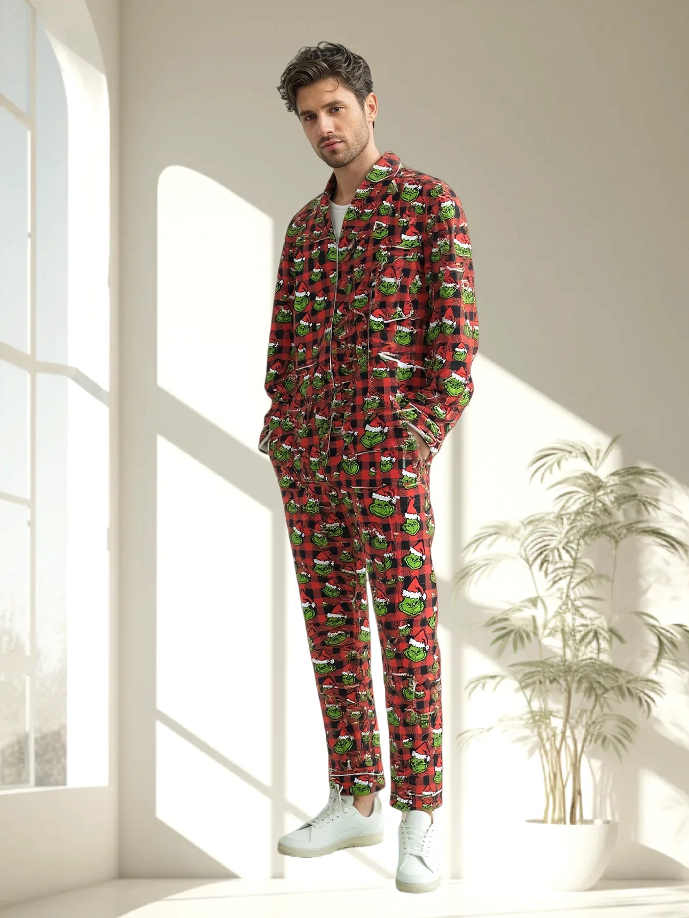 Men's Long Sleeved Shirt, Pajamas Set