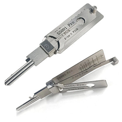 Stainless Steel Key Decoder 2 In 1 Precision Hook & Pick Set Lock Decoder O-ring Pickup Kit Maintenance Repair Hand Tools
