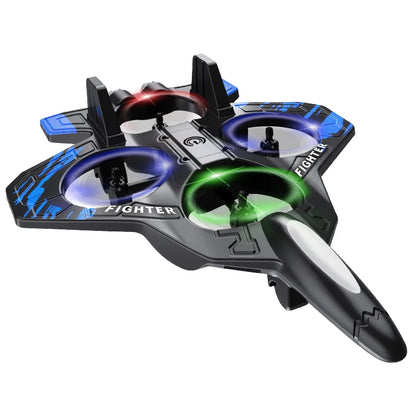 L101 RC Foam Airplane 2.4G RC Fighter Stunt Tumbling Helicopter with LED Colored Lights Airplane Model Toy