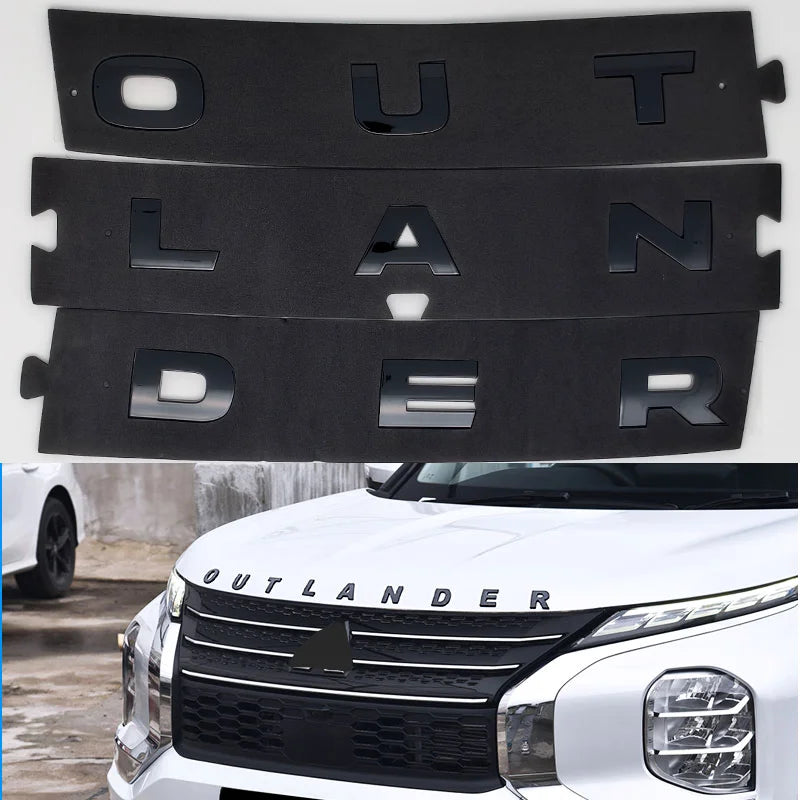 Para outlander 2023 2024 abs frente logotipo do carro carta adesivo acessórios de estilo do carro
