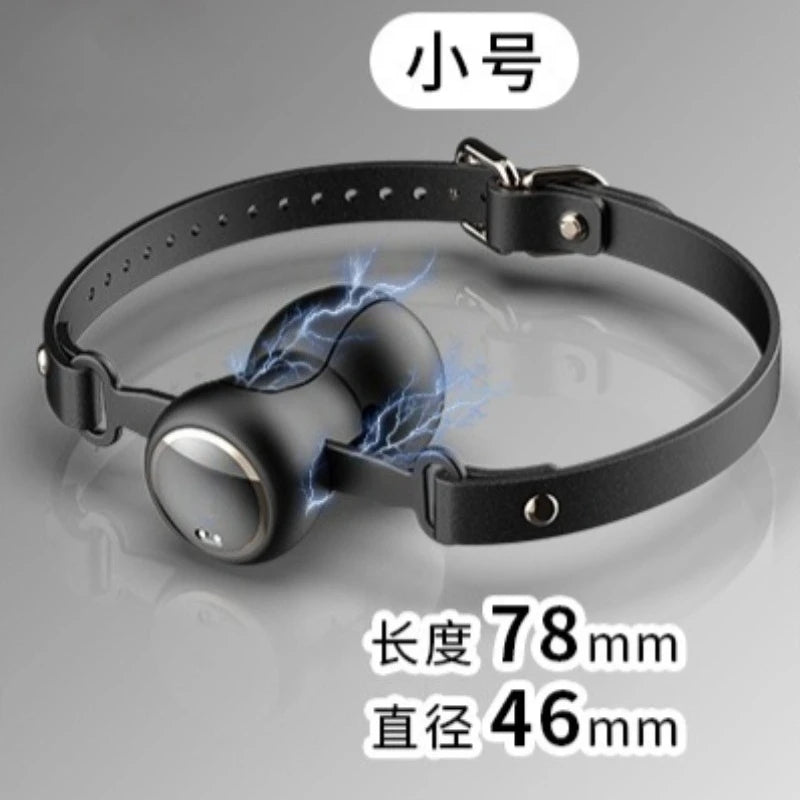 2026 New Silicone Black Electric Shock Mouth Gag Adjustable SM Gear Adult Toy Alternative Play Couple Training Adult Game Gag18+