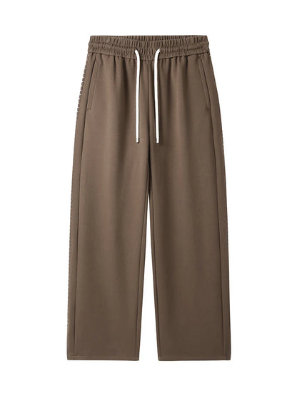 2025 Autumn New Heavy Cotton Sweatpants Men High Quality Air Layer Fabric Loose fit Straight Sport Pants Draped Knitting Trouser