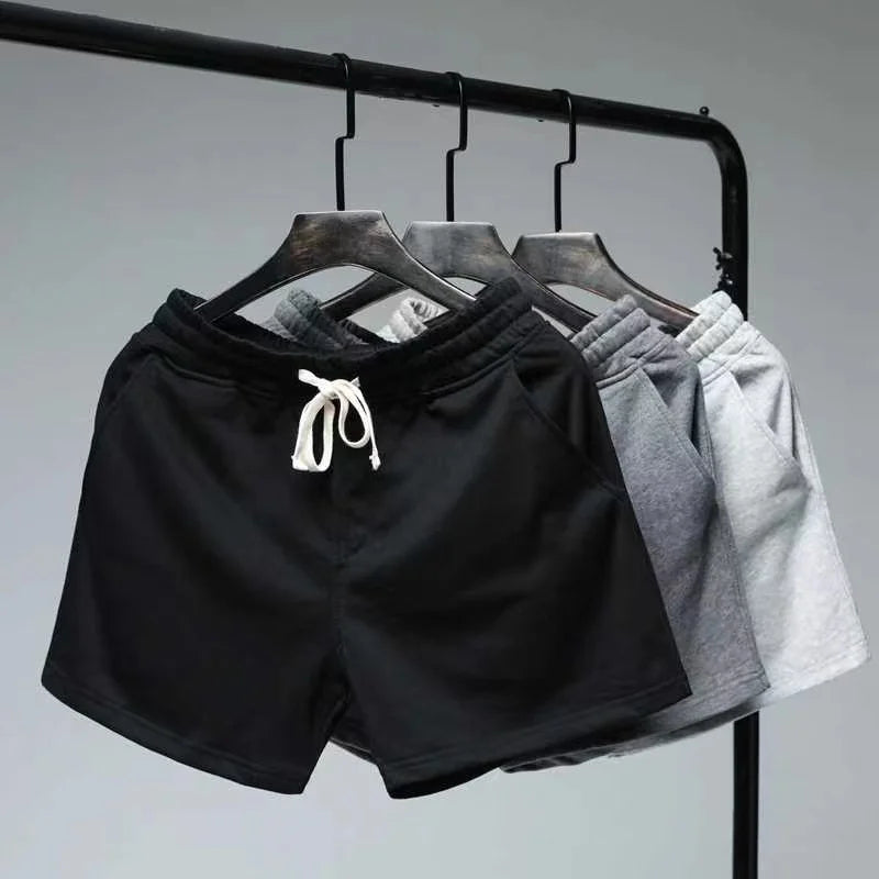 Breathable Elastic Fitness Shorts Men's Summer Thin Style Sporty Casual Loose Fit Three-quarter Length Youth Active Wear