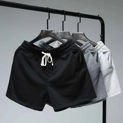 Breathable Elastic Fitness Shorts Men's Summer Thin Style Sporty Casual Loose Fit Three-quarter Length Youth Active Wear