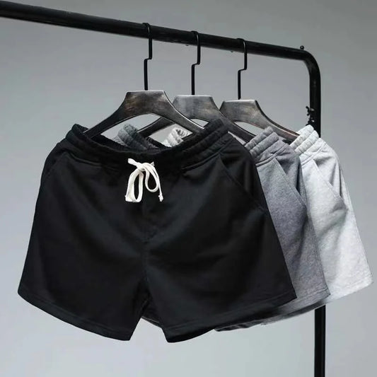 Breathable Elastic Fitness Shorts Men's Summer Thin Style Sporty Casual Loose Fit Three-quarter Length Youth Active Wear