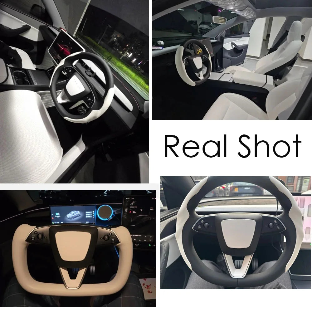 Matte White Steering Wheel Covers for Tesla Model Y Juniper Model 3 Highland Steering Wheel Cover Protector Car Accessories 2026