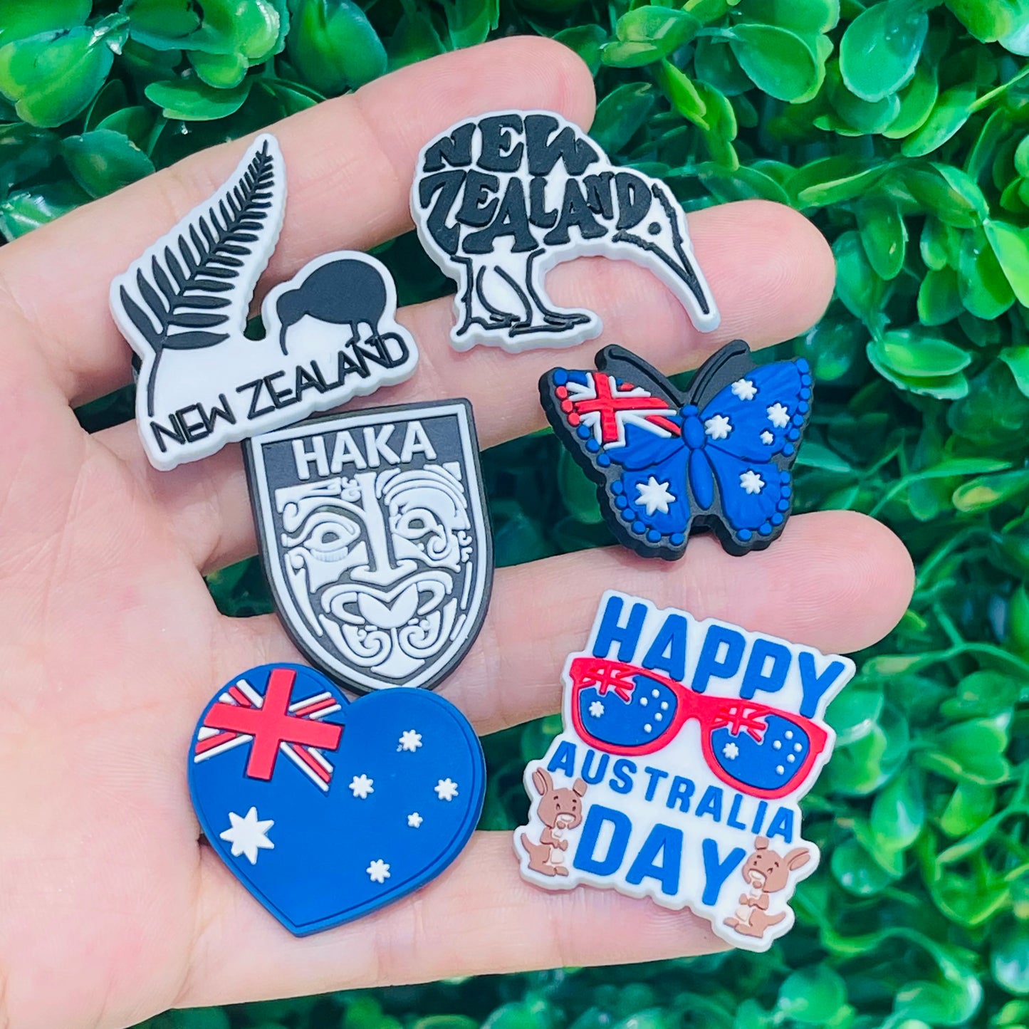 6-100pcs Happy Australia Day New Zealand Gold Coast Kangaroo Surfing PVC Shoe Charms For Clogs Pins Sandals Shoes Decoration