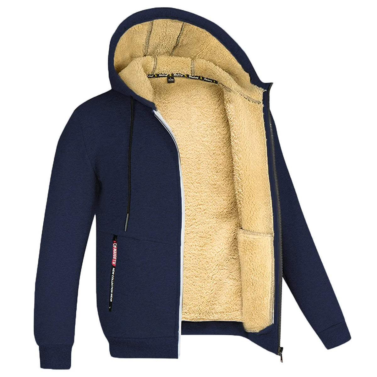 Men's Hoodie Full Zip Hoodie Fleece Jacket Plain Sports & Outdoor Daily Holiday Vintage Streetwear Casual Winter
