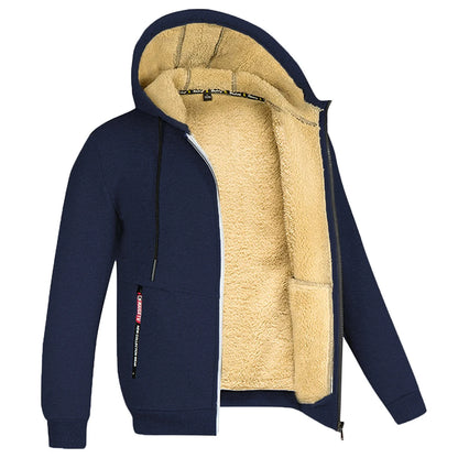 Men's Hoodie Full Zip Hoodie Fleece Jacket Plain Sports & Outdoor Daily Holiday Vintage Streetwear Casual Winter