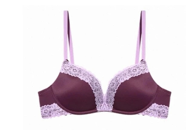 Ladies Comfort Gathering Wireless Bra A To C Cups, Soft Lace Alluring Style, Natural Bust Enhancement for Petite Figures, S-XL