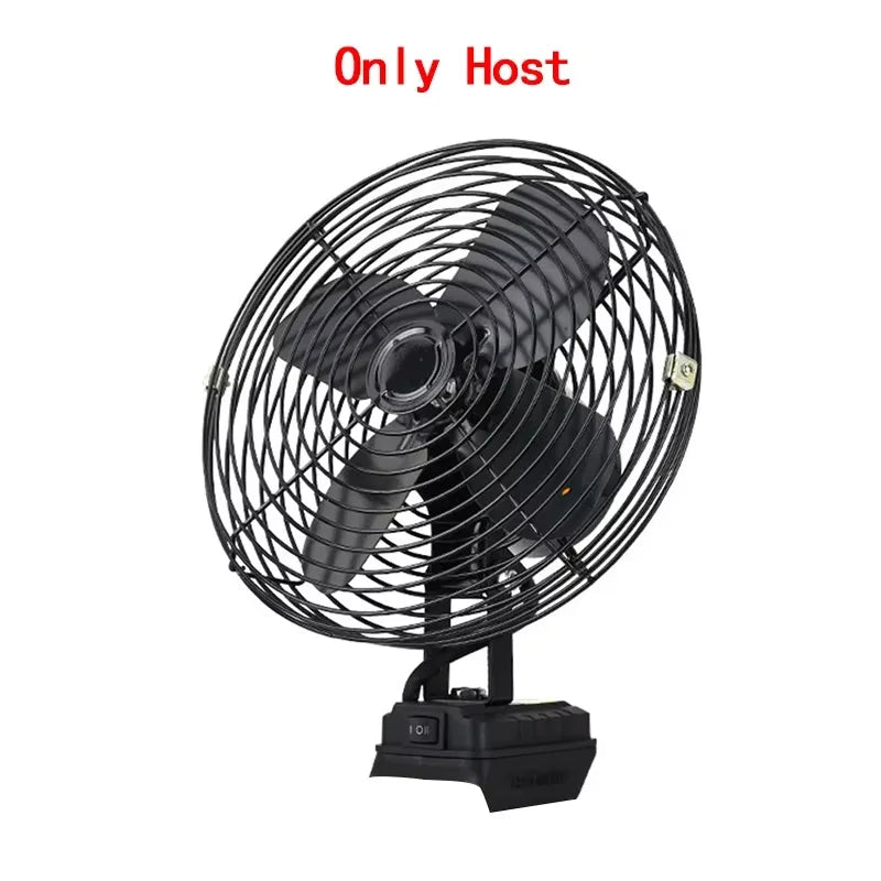 Camping Fan 8In Outdoor Fishing Wireless Desktop Portable Metal Fan Strong Wind Fan For Makita/Dewalt 18V BatteryPin