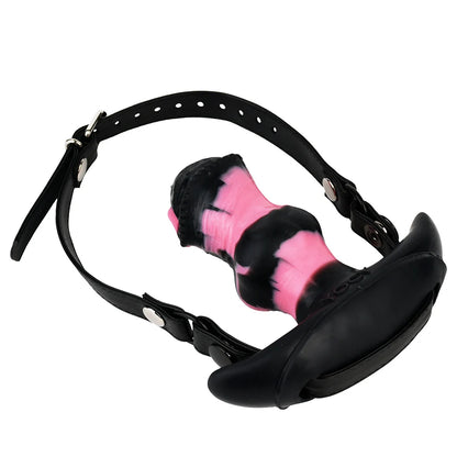 YOCY Mouth Gag Horse Dildo 10 Modes Bullet Vibrator Adjustable Leather Strap Sex Toy For Couple Game Bondage