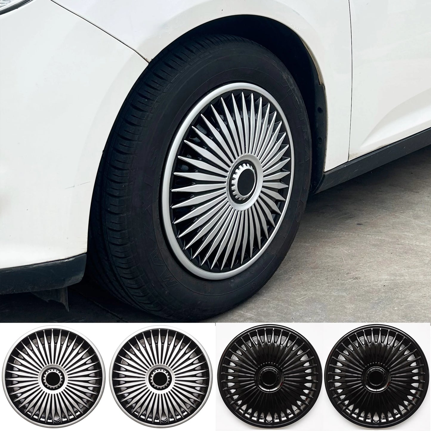 4pcs hub caps suitable for cars with 16-inch iron wheels, made of PP plastic, can be used to decorate the appearance of car whee