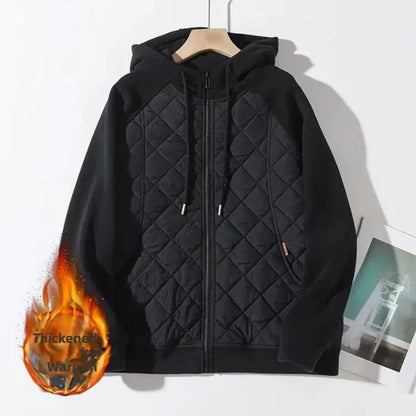 Women's Thickened Cotton Jacket Hooded Zipper Windproof Autumn Winter New Style Korean Version Large Size Casual Hoodie