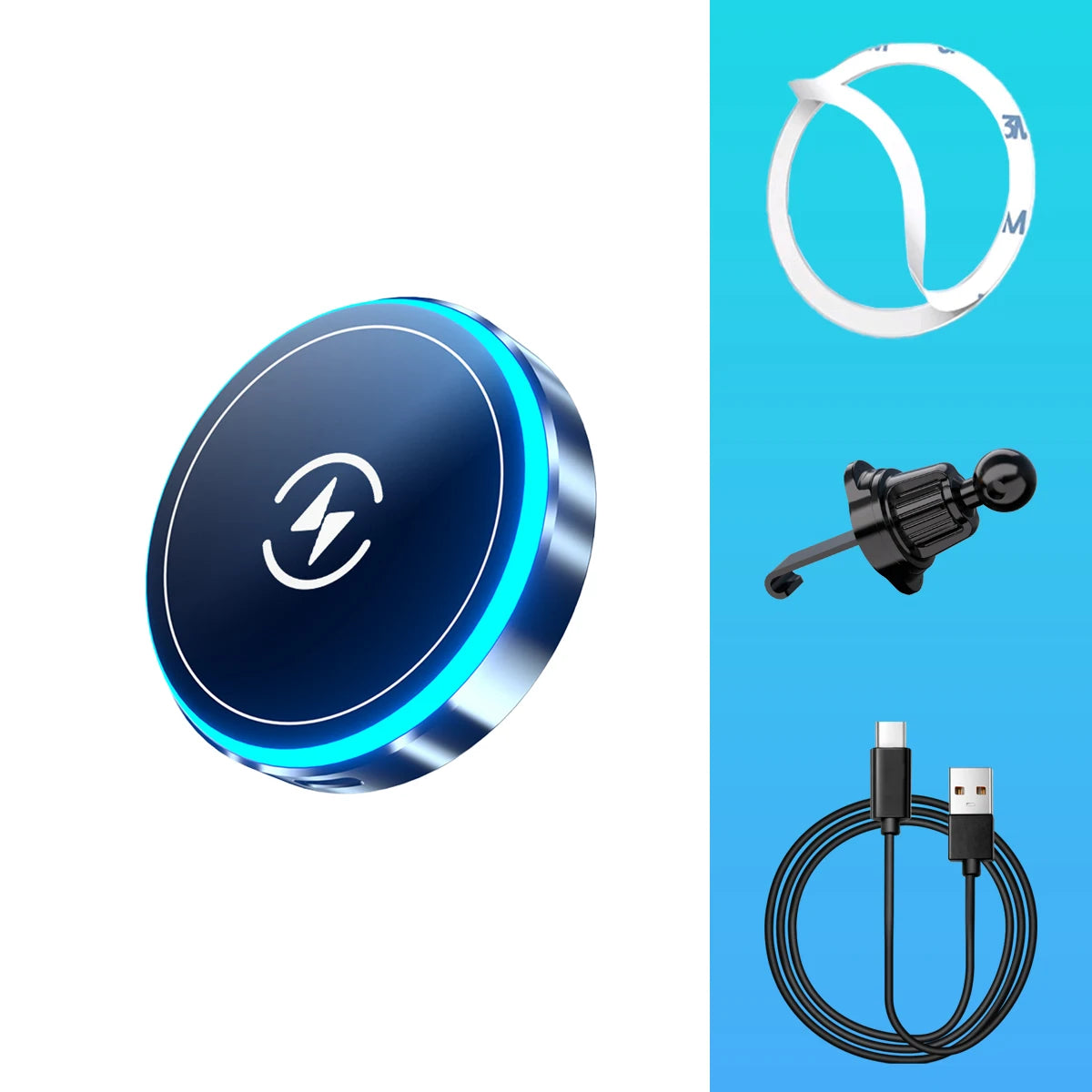Double Car Phone Holder With Storage Box Base Magsafe Wireless Charger Phone Mount For Suzuki Jimny 2018-2024 2025 JB64 JB74