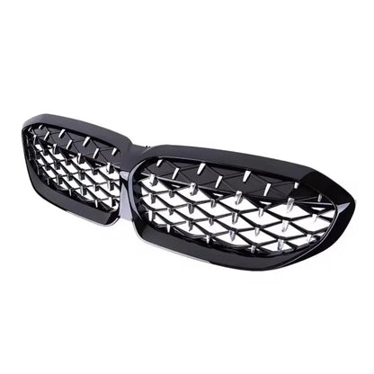 XVIP Front Bumper Kidney Grill Diamonds Style Grille For BMW 3-Series G20 G21 2019-2022 318i 320i 320d 330i 340i 340d M Sport