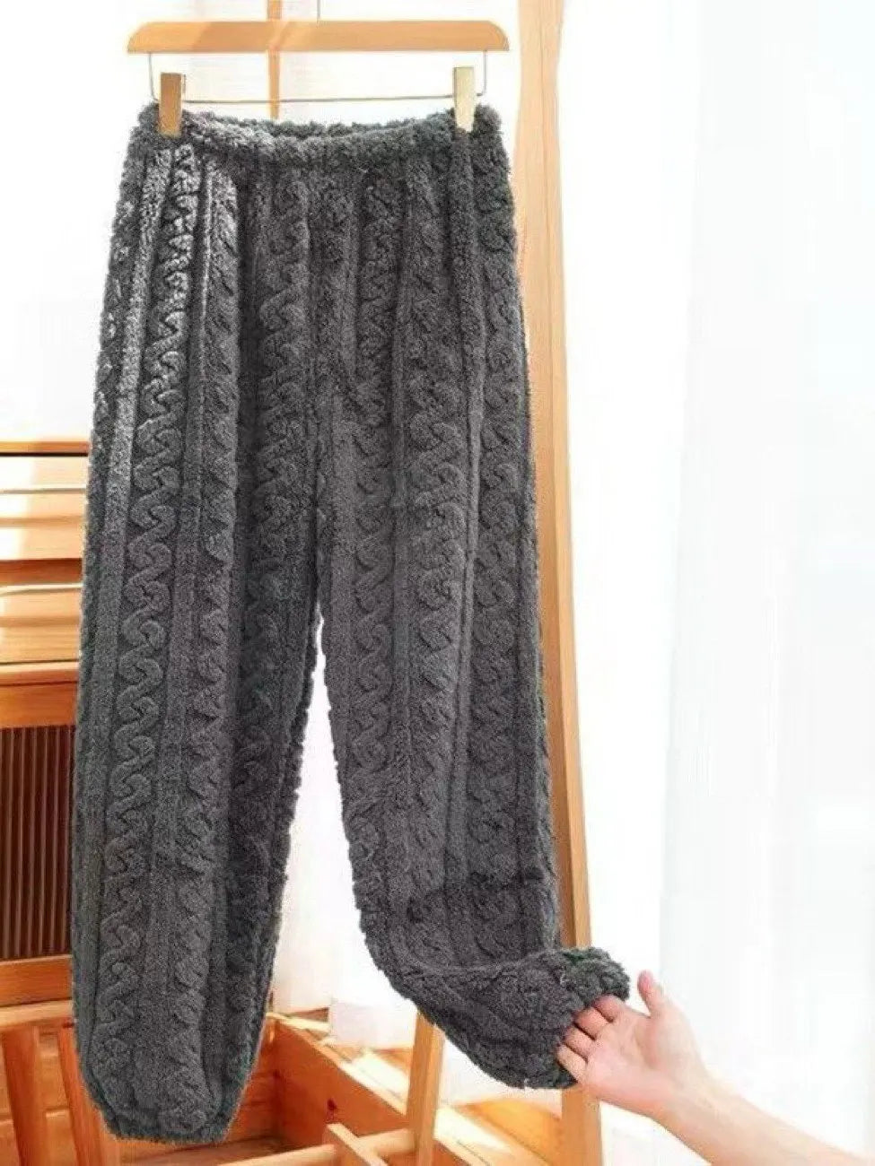 Women's Fleece Lined Flannel Pajama Pants Thick Home Clothes Autumn Winter Warm Fairy Style plus Size Comfortable Long Pants