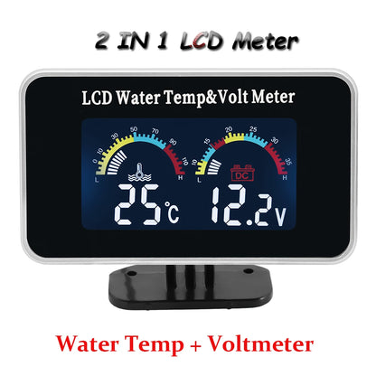 Multi-functional Car Truck LCD Meter 12v Digital Voltmeter / Water Temperature Gauge/RPM Tachometer/Oil Pressure Gauge 1/8NPT