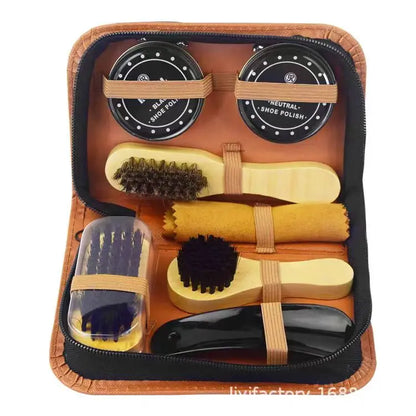 Professional Shoes Care kit Cleaner Set for Sneakers Leather Shoes Cleaning Polishing includes Shoehorn Shoe Polish Brush Cream