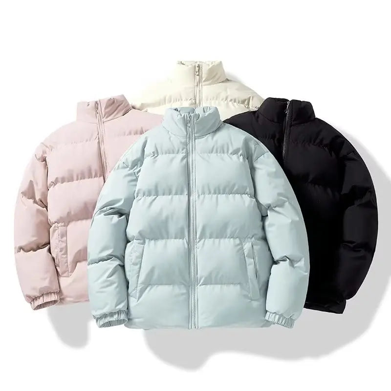 Winter Thermal Thick Unisex Jackets Fashion Warm Snow Couples Coat Parkas Loose Oversized Puffer Coat Outwear Apricot Blue Parka