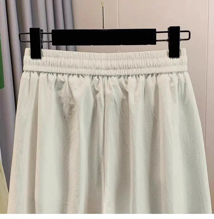 Casual Ice Silk Quick Dry Nine-Piece Flower Bud Pants Women Summer Thin Loose High Waist Draping Lantern Pants